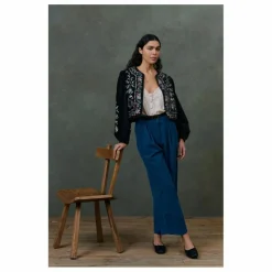 Louise Misha Veste Duras Velours - Collection Femme | Noir Discount