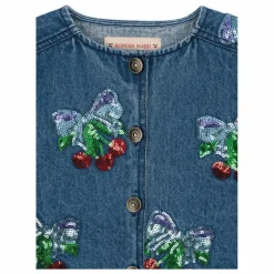 Konges Sløjd Veste en Jean Sequins Magot Coton Bio | Bleu Discount
