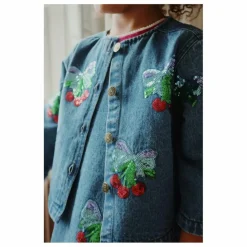 Konges Sløjd Veste en Jean Sequins Magot Coton Bio | Bleu Discount