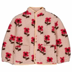 Sale Hello Simone Veste Façon Sherpa Bear Fleurie | Rose
