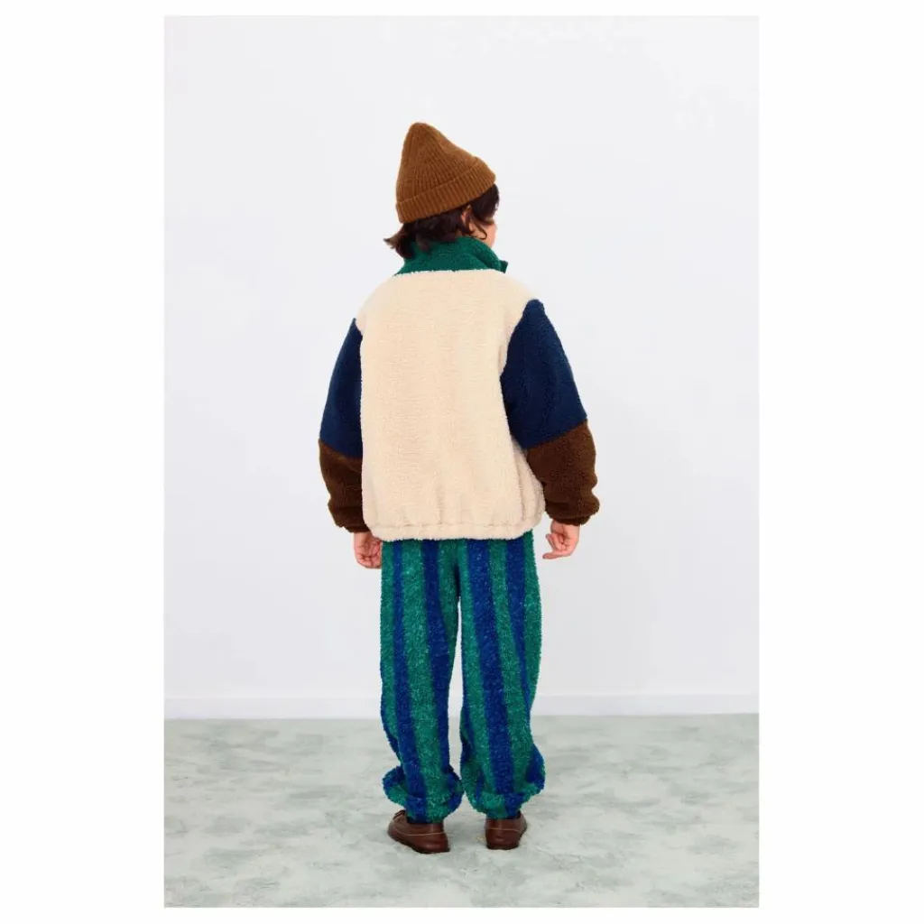 Tinycottons Veste Façon Sherpa Colorblock | Beige