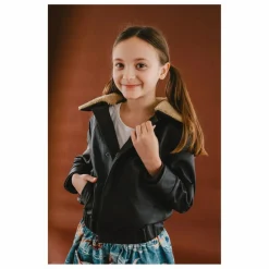 Online Fille Garçon Veste Hold Ya Horses Col Sherpa Cuir | Marron foncé