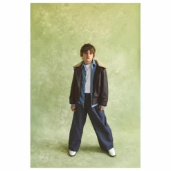 Online Fille Garçon Veste Hold Ya Horses Col Sherpa Cuir | Marron foncé