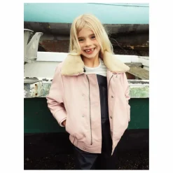 Enfant Fille Garçon Veste Hold Ya Horses Col Sherpa Cuir |