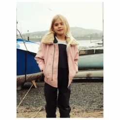 Enfant Fille Garçon Veste Hold Ya Horses Col Sherpa Cuir |