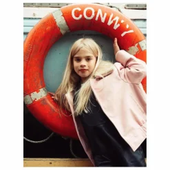 Enfant Fille Garçon Veste Hold Ya Horses Col Sherpa Cuir |