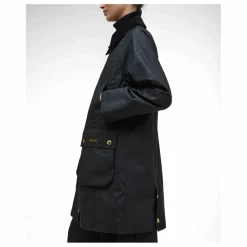 Barbour Veste Longue Beadnell Cirée | Noir