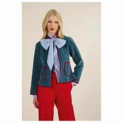 Maria de la Orden Veste Matelassée Fittonia | Bleu gris Outlet