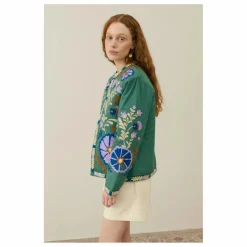 Louise Misha Veste Nelie Coton Bio - Collection Femme | Vert Hot