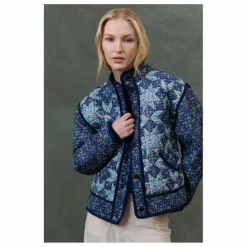 Louise Misha Veste Omotayo Midnight Star Patchwork Coton Bio - Collection Femme | Bleu Online