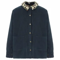 Femme Marlot Paris Vestes, Blousons|Veste Réversible Coton Velours Côtelé Brune - Collection Femme |