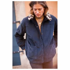 Femme Marlot Paris Vestes, Blousons|Veste Réversible Coton Velours Côtelé Brune - Collection Femme |