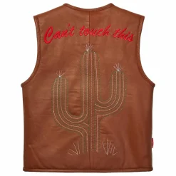 Enfant Fille Garçon Veste Sans Manches Can't Touch This Cuir Nappa |
