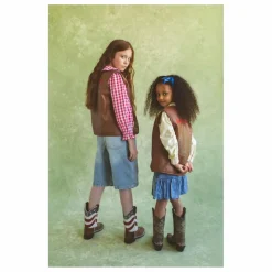 Enfant Fille Garçon Veste Sans Manches Can't Touch This Cuir Nappa |