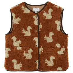 Clearance Emile et Ida Veste Sans Manches Cassis Ecureuil | Camel