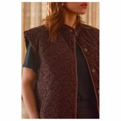 Femme Marlot Paris Veste Sans Manches Charlie Léopard Double Gaze de Coton - Collection Femme |