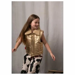Clearance Fille Garçon Veste Sans Manches Col Sherpa Métallisée | Doré