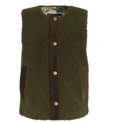 Outlet Barbour Veste Sans Manches Dulsie Shearling | Vert olive