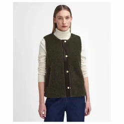 Outlet Barbour Veste Sans Manches Dulsie Shearling | Vert olive