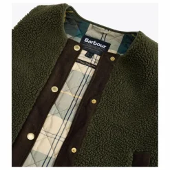 Outlet Barbour Veste Sans Manches Dulsie Shearling | Vert olive