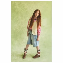 Enfant Fille Garçon Veste Sans Manches Hold Ya Horses Cuir Nappa |