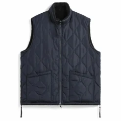 Taion Veste Sans Manches Militaire Réversible Col Montant | Bleu marine - Noir Sale