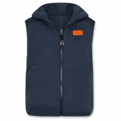 Sale AO76 Veste Sans Manches Réversible Façon Sherpa Jum | Bleu marine