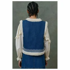 Femme Louise Misha Vestes, Blousons|Veste Sans Manches Réversible Figara Denim - Collection Femme |