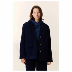 Clearance Leon & Harper Veste Vivianne Velours Côtelé Coton Bio | Bleu marine